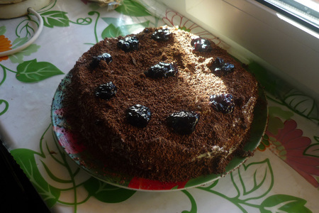 Фото к рецепту: Шоколадный тортик "к дню рождения мамы"
