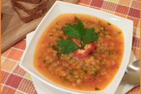 Фото к рецепту: Суп с чечевицей по-мароккански
