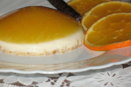 Фото к рецепту: Молочно-апельсиновое желе.