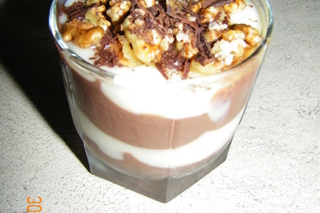 Фото к рецепту: Шоколадно-ванильный десерт