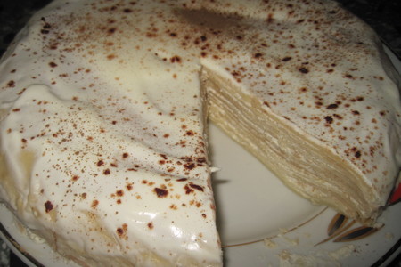 Фото к рецепту: Очень нежный блинный тортик