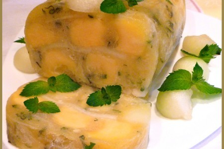 Фото к рецепту: Десерт "нежность" из дыни и манго