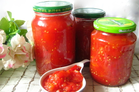 Фото к рецепту: Ленивая томатная заготовка (мультиварка)