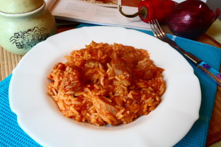 Рис со свининой по-сербски(обед выходного дня)