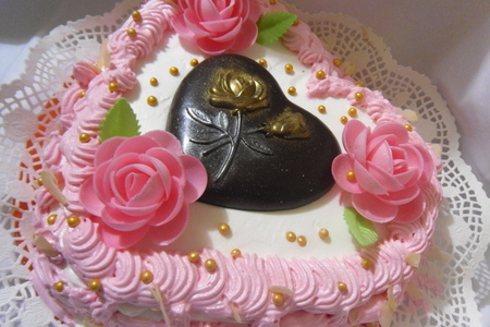 Фото к рецепту: Торт - поздравление "розовое сияние"!!! 