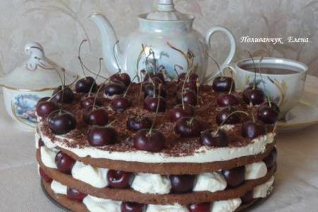 Фото к рецепту: Восхитительный торт  “черный лес” (  нем. schwarzwälder kirschtorte)