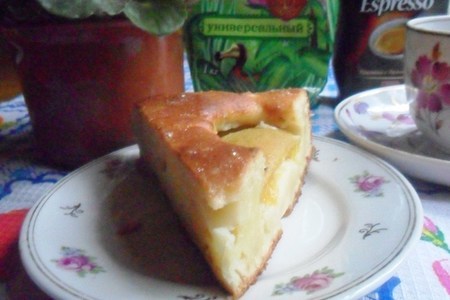 Фото к рецепту: Torta morbida con ricotta e pesche - мягкий пирог с рикоотой и персиками