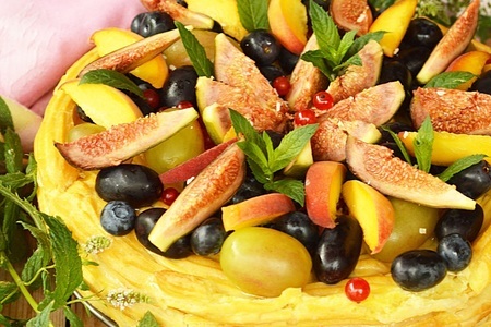 Заварной торт с фруктами.