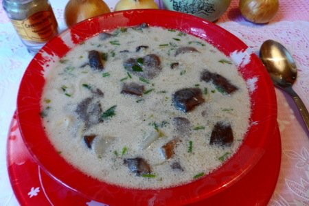 Фото к рецепту: Грибной суп со сливками