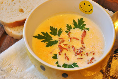 Фото к рецепту: Острый тыквенный суп на рыбном бульоне