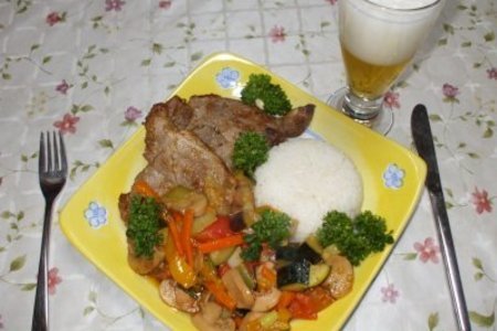 Фото к рецепту: Свинина с овощами