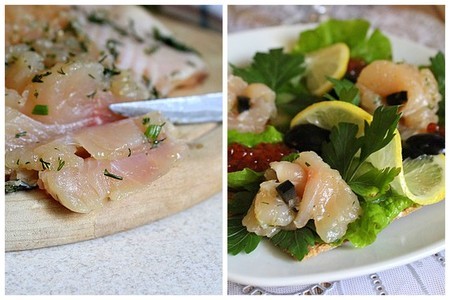 Фото к рецепту: Малосольный балтийский лосось и бутерброды для девичника