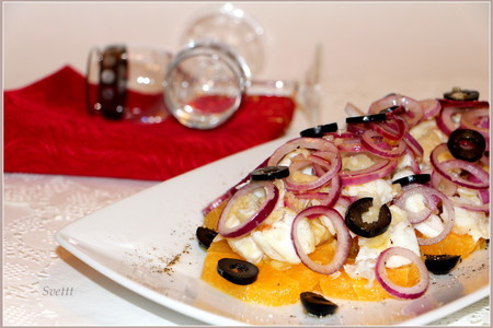 Фото к рецепту: Салат с жареной треской и апельсинами