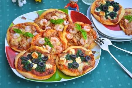Пиццетты рыбные и овощные 