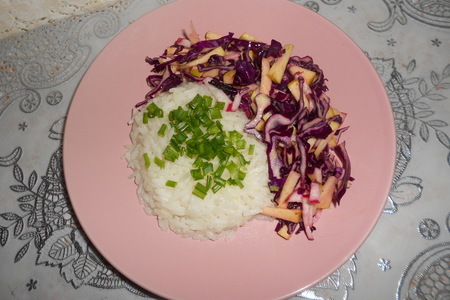 Рис жасмин с овощным салатом