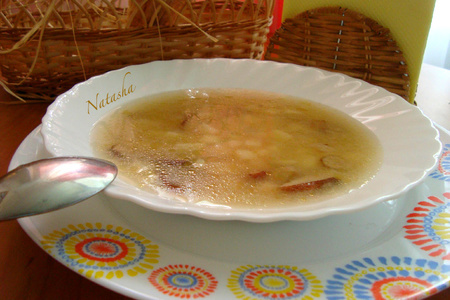 Фото к рецепту:  суп с белыми грибами и манной крупой