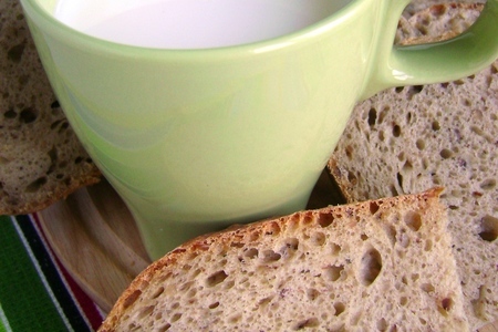 Фото к рецепту: Хлеб с гречкой, грибами и жареным луком