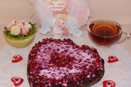 Фото к рецепту: Пирог "рубиновое сердце амура"