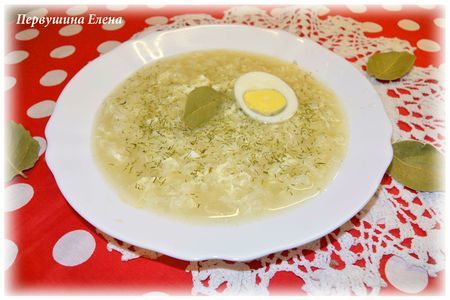 Фото к рецепту: Суп рисовый с яйцом 