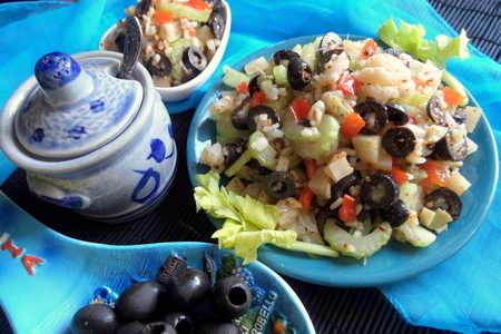 Фото к рецепту: Овощной салат с рисом