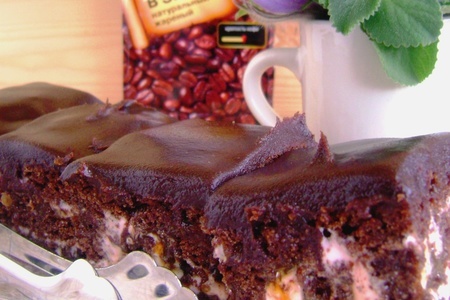 Фото к рецепту: Пирожное «нежность в шоколаде».