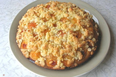 Фото к рецепту: Абрикосовый пирог со штрейзельной крошкой