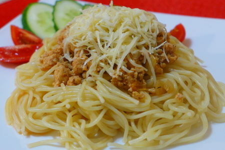 Фото к рецепту: Спагетти болоньезе. очень просто, быстро и вкусно!