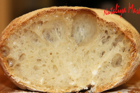 Фото к рецепту: Чиабатта за 4 часа.ну очень вкусный хлеб! 