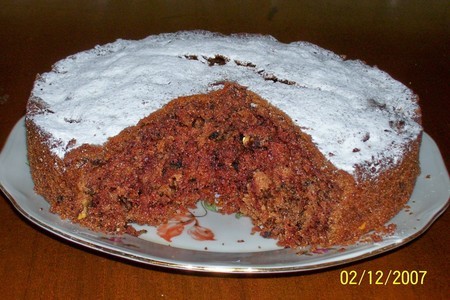 Фото к рецепту: Шоколадный кекс с грецким орехом