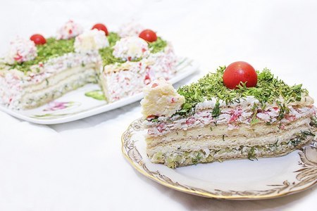 Торт - салат с крабовыми палочками