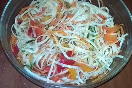 Фото к рецепту: Рисовая лапша с овощами. постное блюдо