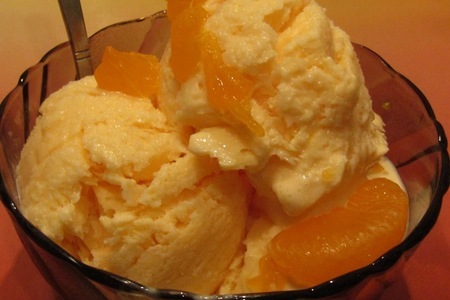 Домашнее мандариновое мороженое 