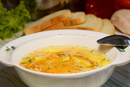 Легкий куриный суп (без зажарки)