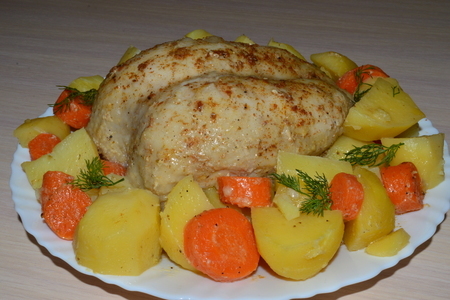 Фото к рецепту: Курица с овощами, в мультиварке.
