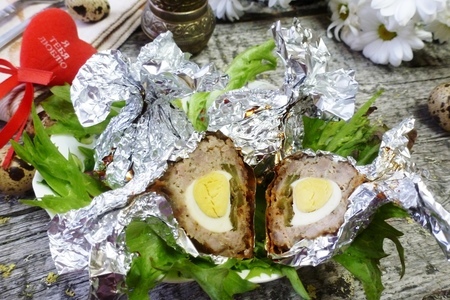 Котлеты "трюфели" запеченные с перепелиным яйцом