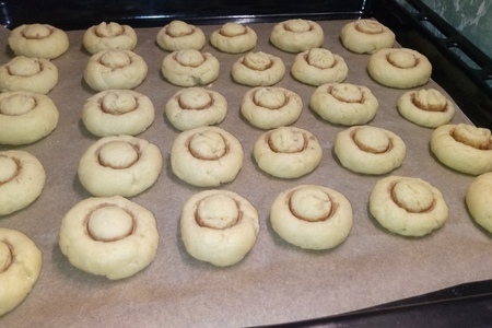 Фото к рецепту: Печенье "грибы-шампиньоны"