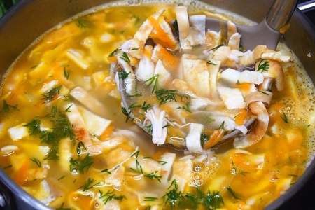 Фото к рецепту: Суп с яичными блинчиками