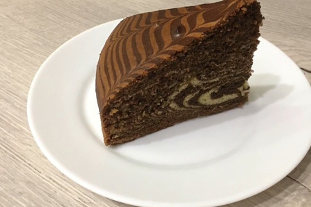 Сметанно-шоколадный пирог зебра 