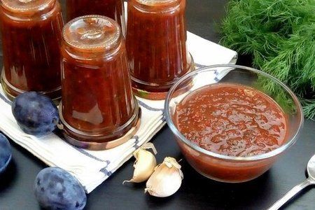 Кисло ~сладкий соус из слив и болгарского перца на зиму