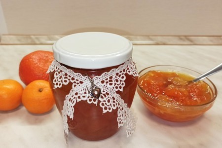 Фото к рецепту: Мандариново-апельсиновое варенье с имбирем
