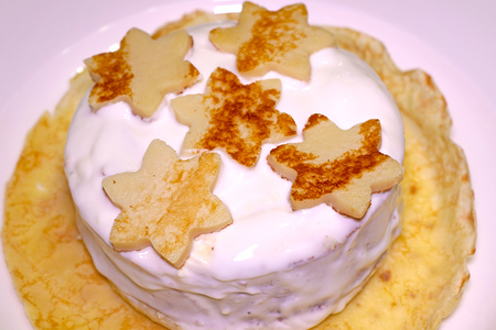 Фото к рецепту: Вкусный творожный пирог из блинов