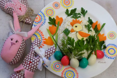 Фото к рецепту: Салат "пасхальное яйцо" #пасха