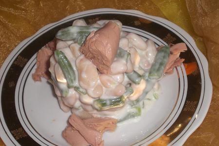 Фото к рецепту: Фасолевый салатик с тунцом