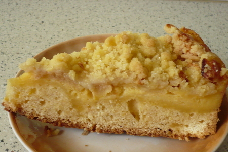Фото к рецепту: Яблочный пирог с пудингом и стройзелн