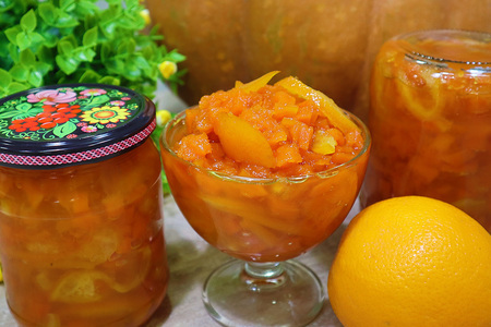 Фото к рецепту: Варенье из тыквы с апельсином