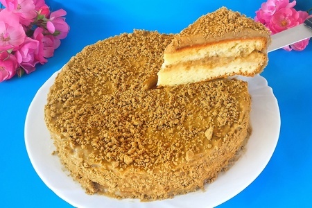 Торт халва: шифоновый бисквит с халвовым кремом 