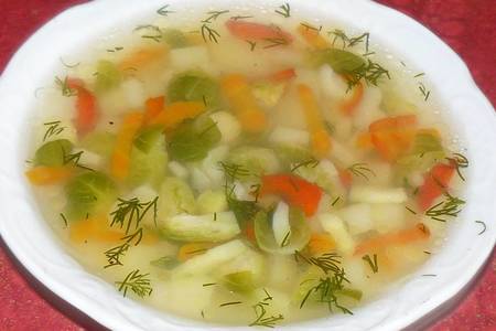 Фото к рецепту: Легкий овощной суп за 20 минут.