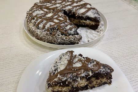 Фото к рецепту: Шоколадный торт с кокосовым кремом