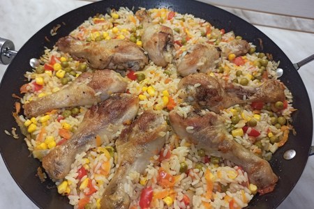 Рис с курицей по-каталонски