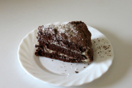 Фото к рецепту: Шоколадно - кокосовый  торт.